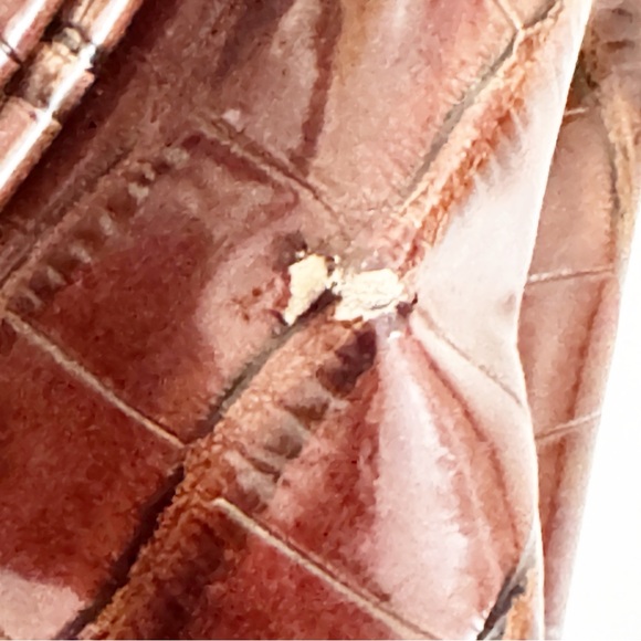 Oversized shoulder bag Crocodile-Embossed Brown Handbag - Picture 7 of 10